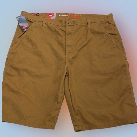 DICKIES Men’s 40 Brown Carpenter Style FLEX Shorts - Picture 1 of 4